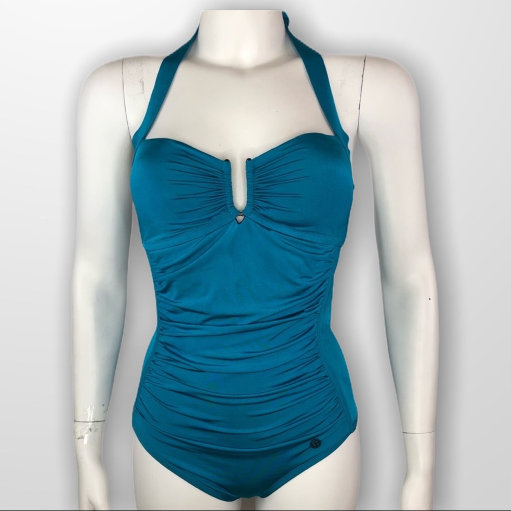 Sweaty Betty Swimsuit One Piece Halter Ruched